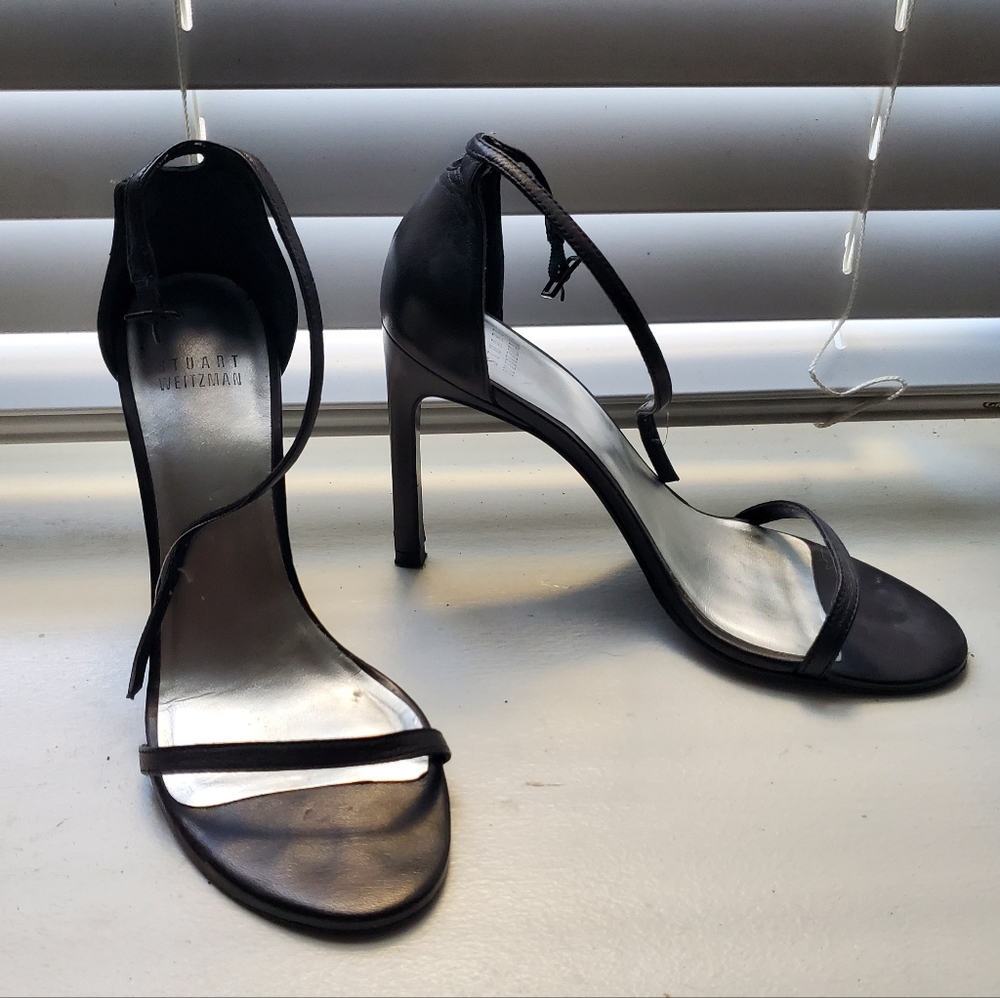 Black leather Stuart Weitzman Nudistsong